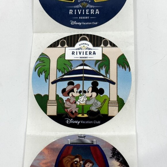 Set of 4 Disney World Riviera DVC Round Circle Stickers - Picture 6 of 9